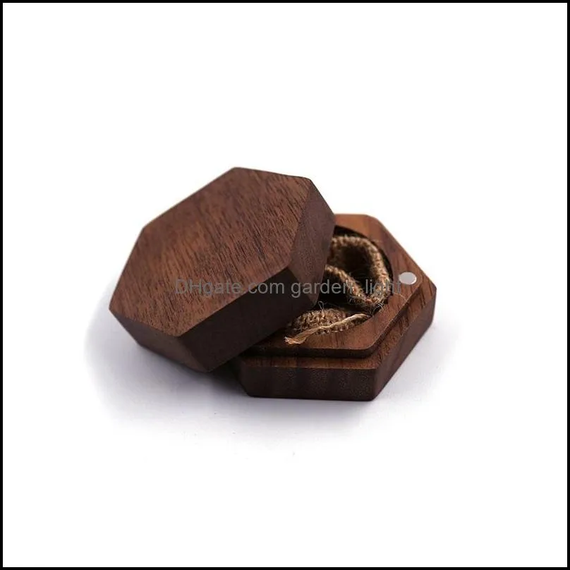 black walnut wood ring boxes valentines day gift wrap diy blank carving jewelry box creative necklace earrings storage box