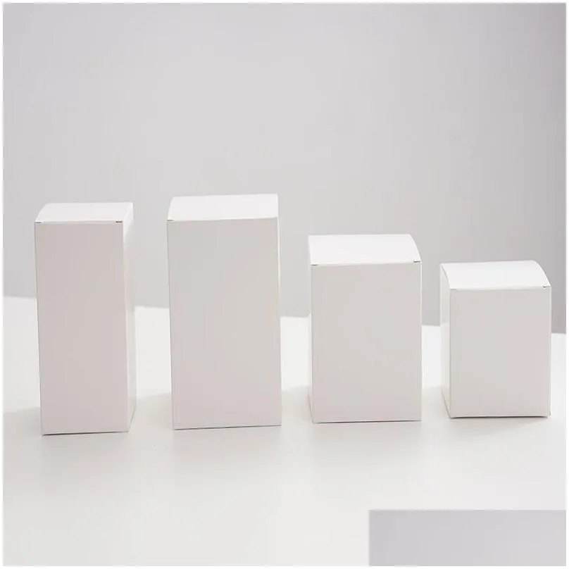 gift wrap 50pcs/general purpose white small box packaging 350g square blank cardboard spot cosmetics color