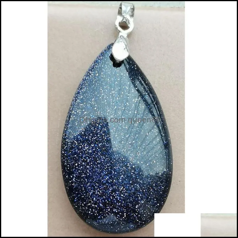 pendant necklaces blue sand goldstone howlite crystal aventurine jaspe lapis lazuli tiger eye opal drop bead wb1008pendant