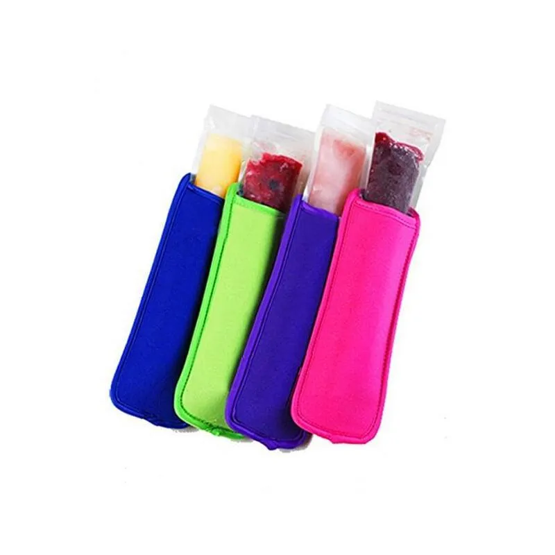antizing popsicle bags zer popsicle holders reusable neoprene insulation ice  sleeves bag for kids summer kitchen tools dhs