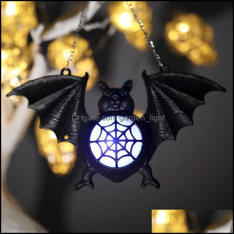 led halloween bat light lamp home garden party outdoor halloween decoration lantern light new hooded scary skull lamp