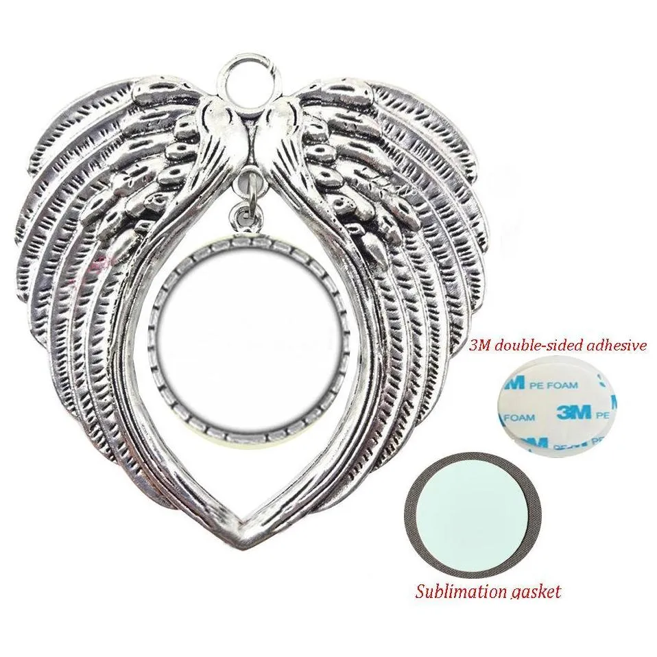 sublimation blanks christmas ornament decorations angel wings shape blank add your own image and background new dhs ship