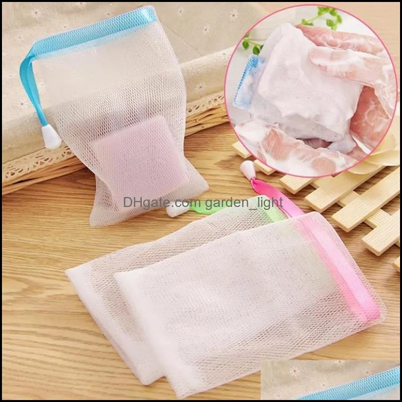 portable manual foaming net bag wash face soap liquid soap whipped mousse shower gel bath shower blister bubble mesh