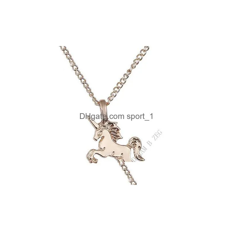fashion women horse pendant necklace plating chain choker christmas jewelry lovely gift