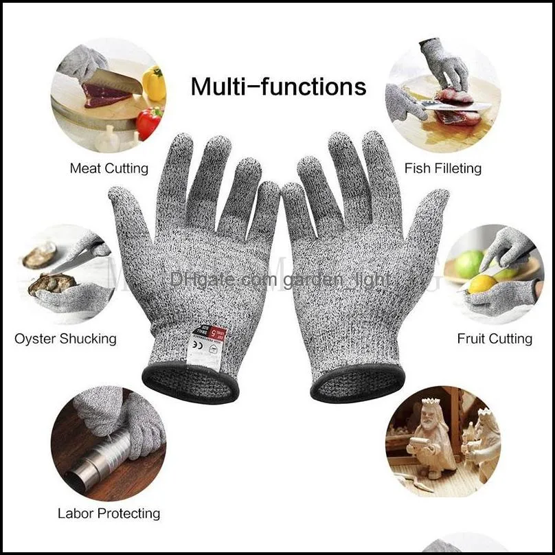 safety anti cut resistant gloves cut proof stab resistant metal mesh butcher gloves level 5 protection glove kitchen tools