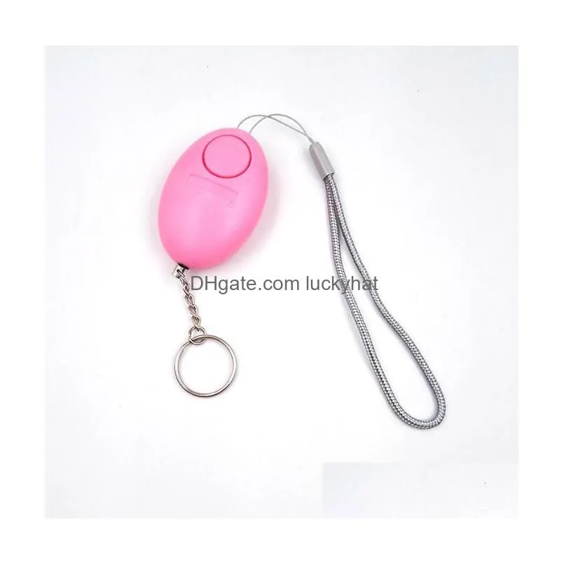 5 colors 120db egg shape self defense alarm keychain girl women security protect alert personal safety scream loud keychains alarms