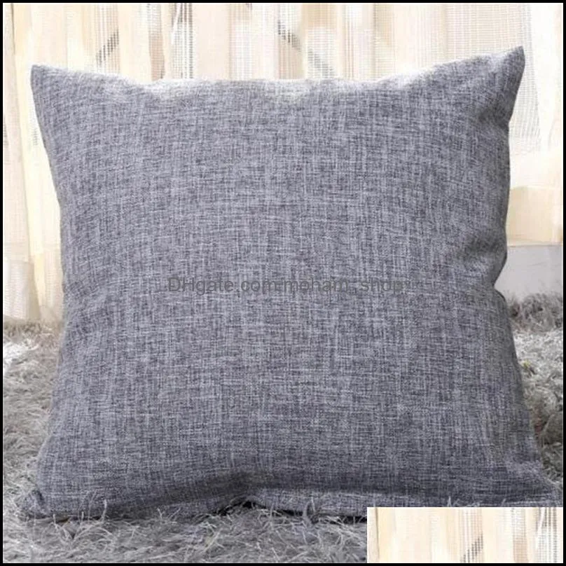 40x40cm cotton linen pillow covers solid burlap pillow case classical linen square cushion cover sofa decorative pillow cases