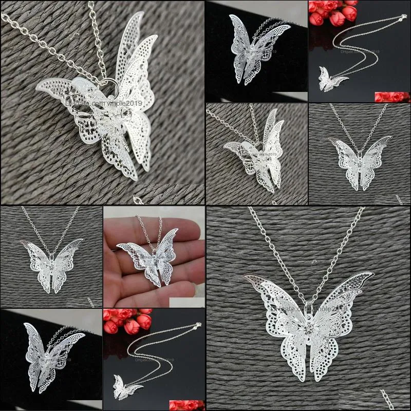 butterfly necklace jewelry fashion butterfly pendant necklace chain women lovely butterfly pendant chain necklace