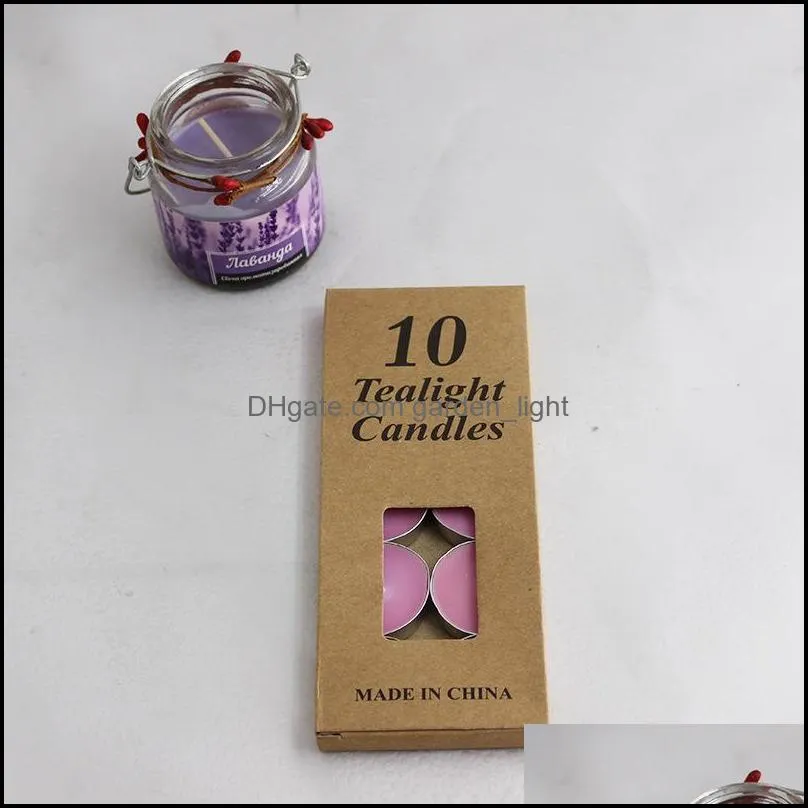 10 pieces/set romantic aromatherapy tea wax candle birthday wedding party candle candlelight color candle
