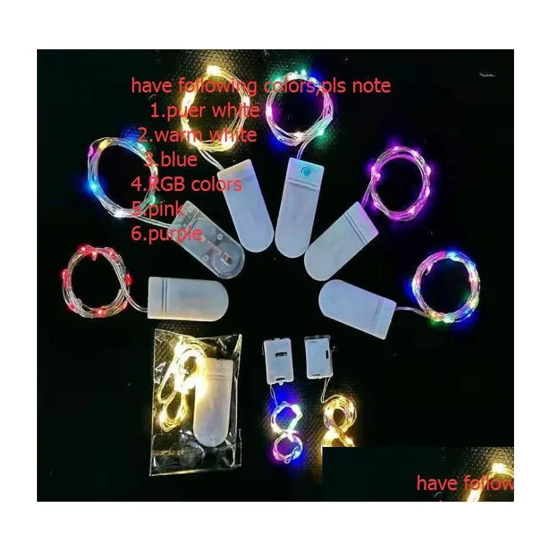 remark color you want rgb colors garden decorations led strings 1m 2m  copper silver wire lights battery fairy light for holiday home party wedding