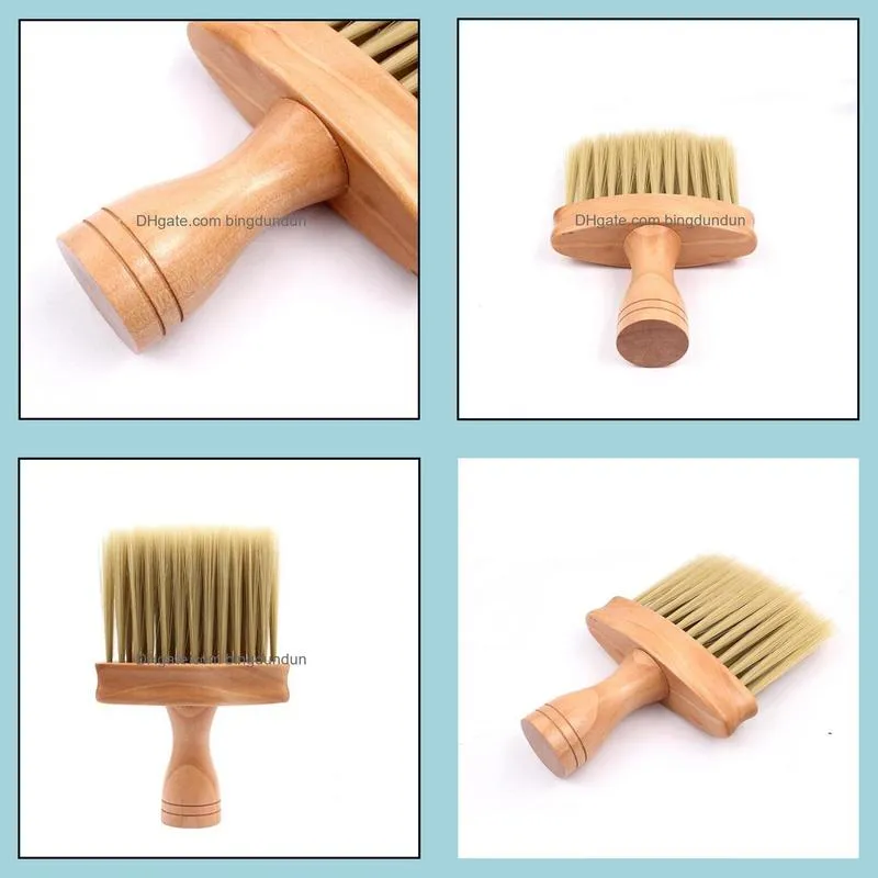 beauty face neck hair cleaning brush wooden broken hair cleaner hairbrush sweep tools