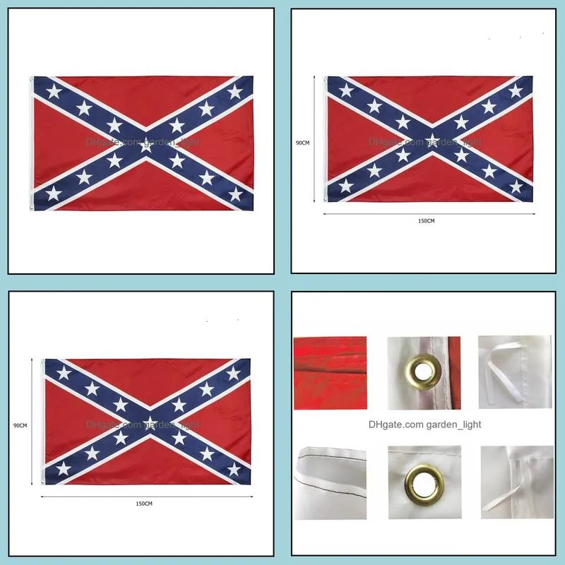 two sides printed flag confederate rebel civil war national polyester flag 5 x 3ft