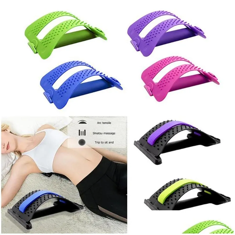 back stretch equipment massager magic stretcher fitness lumbar support relaxation spine corrector health care massager tool