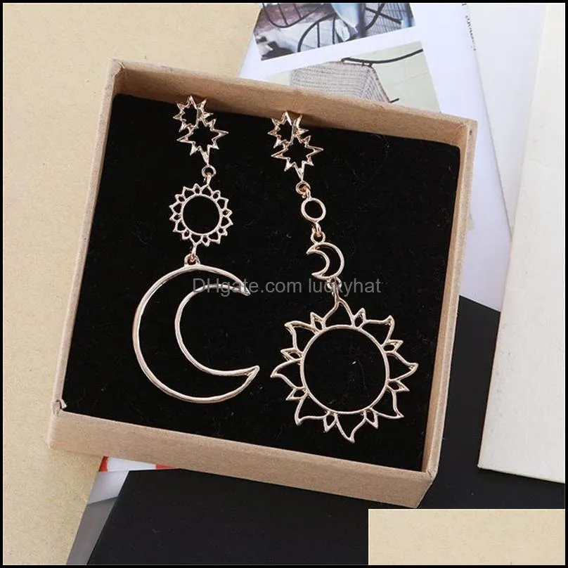 exaggerated fashion sun god moon god asymmetric exaggerated moon sun stud earrings fashion statement earrings party wear jewelry