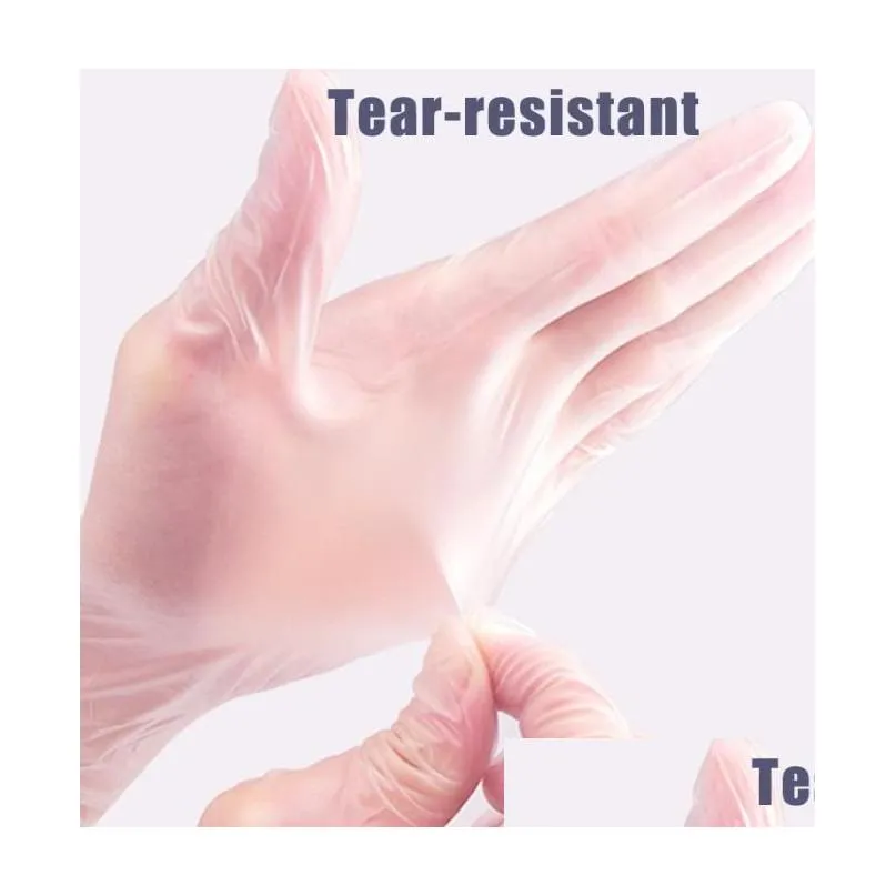 50 pairs disposable gloves pvc waterproof clear gloves for household cleaning baking oilproof transparent