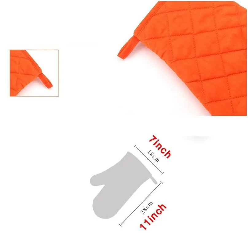 thicken solid kitchen gloves non slip cooking microwave gloves anti scalding baking bbq grill potholders oven mitts 7 colors dbc