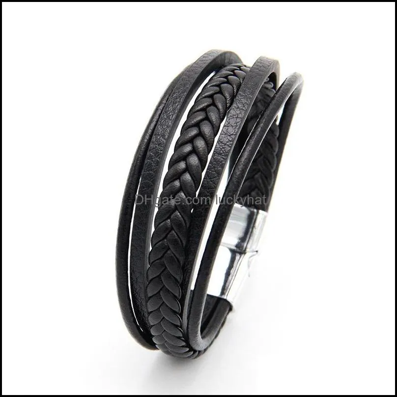 new handwoven multilayer mens classics leather bracelet creative national style simple vintage joker crafts for men and women