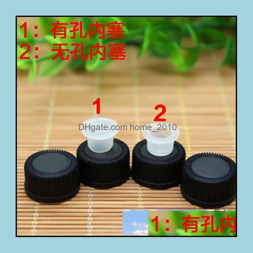 5400pcs/lot 1ml 1/4 dram amber glass  oil bottles perfume sample tubes mini brown bottles with plug and black caps dhs