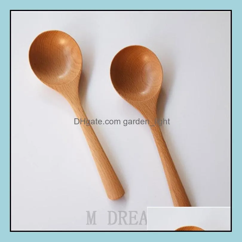 big wood round soup spoon 20.5x6cm beech wooden spoons rice scoop japanese style kitchen tableware