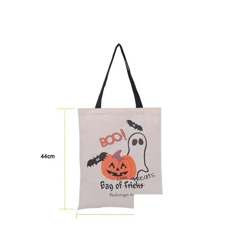 6 styles large halloween tote bags party canvas trick or treat handbag creative festival spider candy gift bag for kids ft09