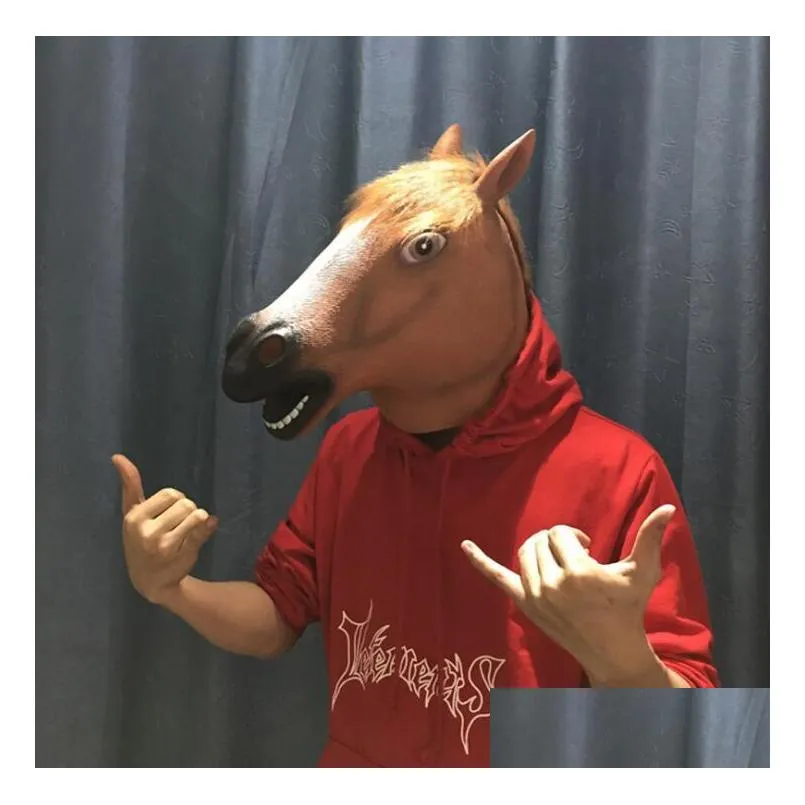 2018 horse head halloween mask party  costume theater novelty latex horse mask animal cosplay costume party masks year