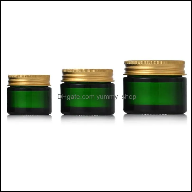 glass cosmetic jars cream bottles with aluminum /plastic lids in color black/blue/green 20g 30g 50g