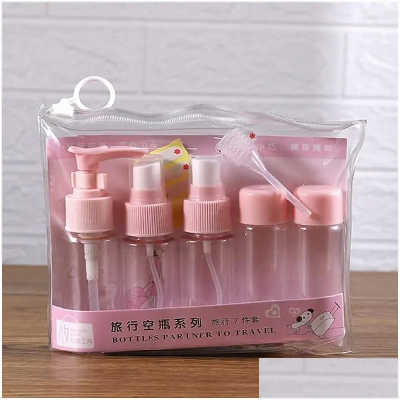 portable travel bottled spray and lotion bottles pet plastic split bottling set durable high quality cosmetics accessories tools