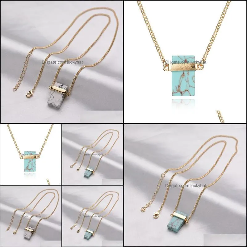 pretty pendant necklace rectangle necklaces women luxury jewelry crystal beautifully stone quartz stone necklaces