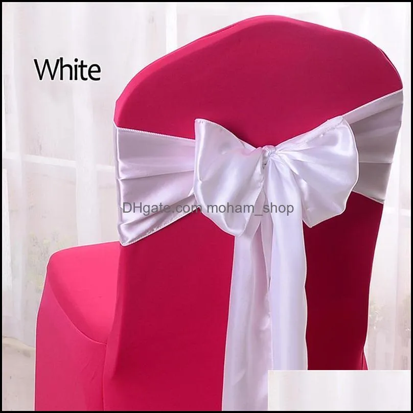 280x16cm satin chair sashes bow tie chair sash band for banquet home table decoration wedding party supplies