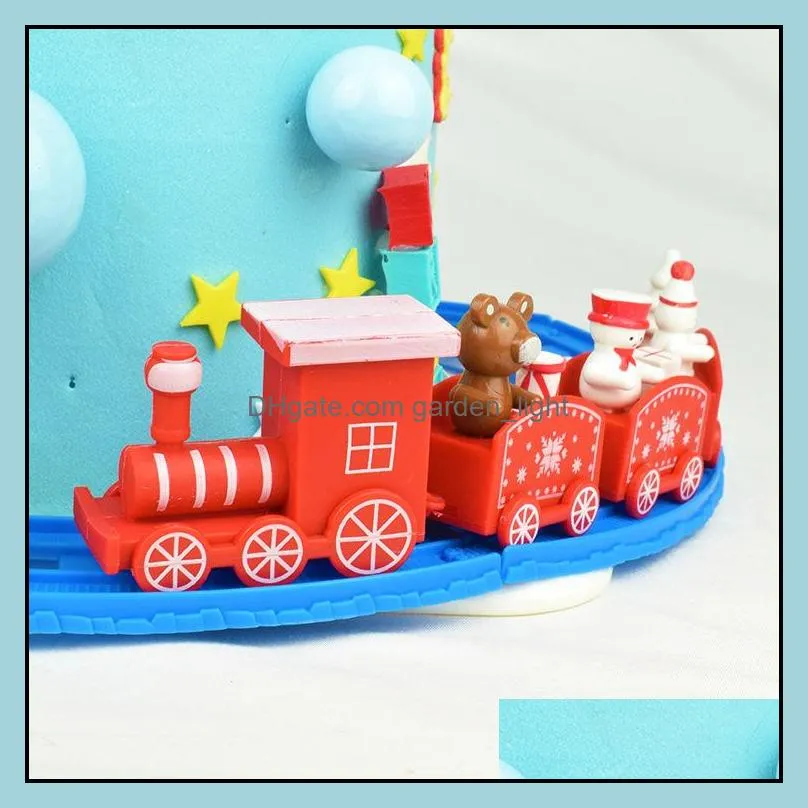 christmas decoration for home 4 knots christmas train painted wooden with santa kids toys ornament navidad