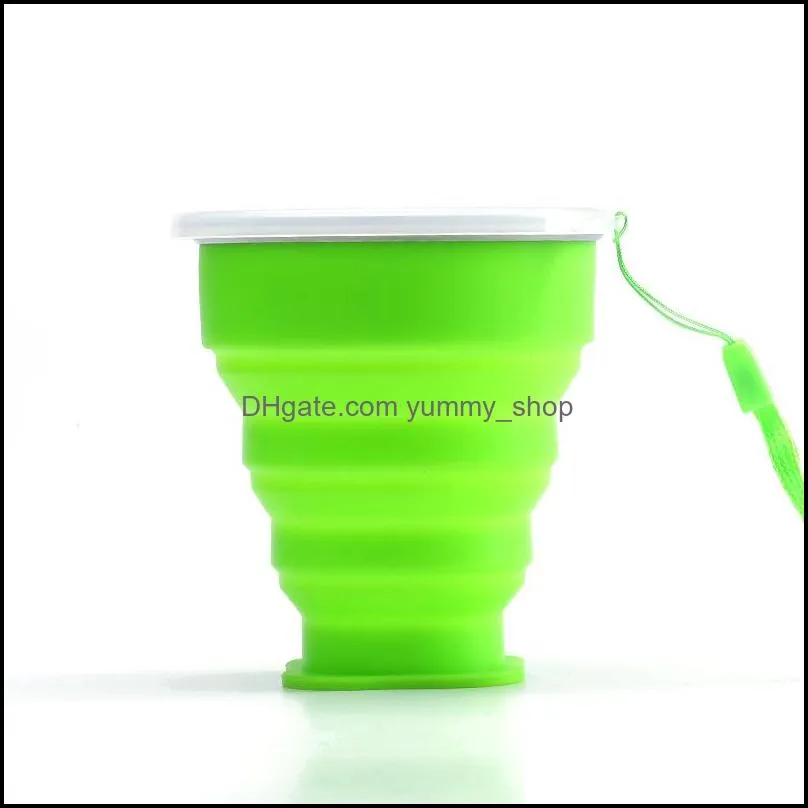 new folding water cups  outdoor travel silicone retractable folding tumblerful telescopic collapsible folding water cup 200ml