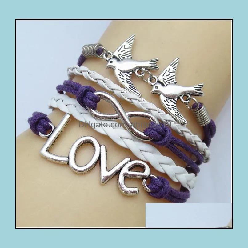 charm bracelets bangles for women gift men jewelry bangles bohemian leather infinity bracelet colored bracelets in several