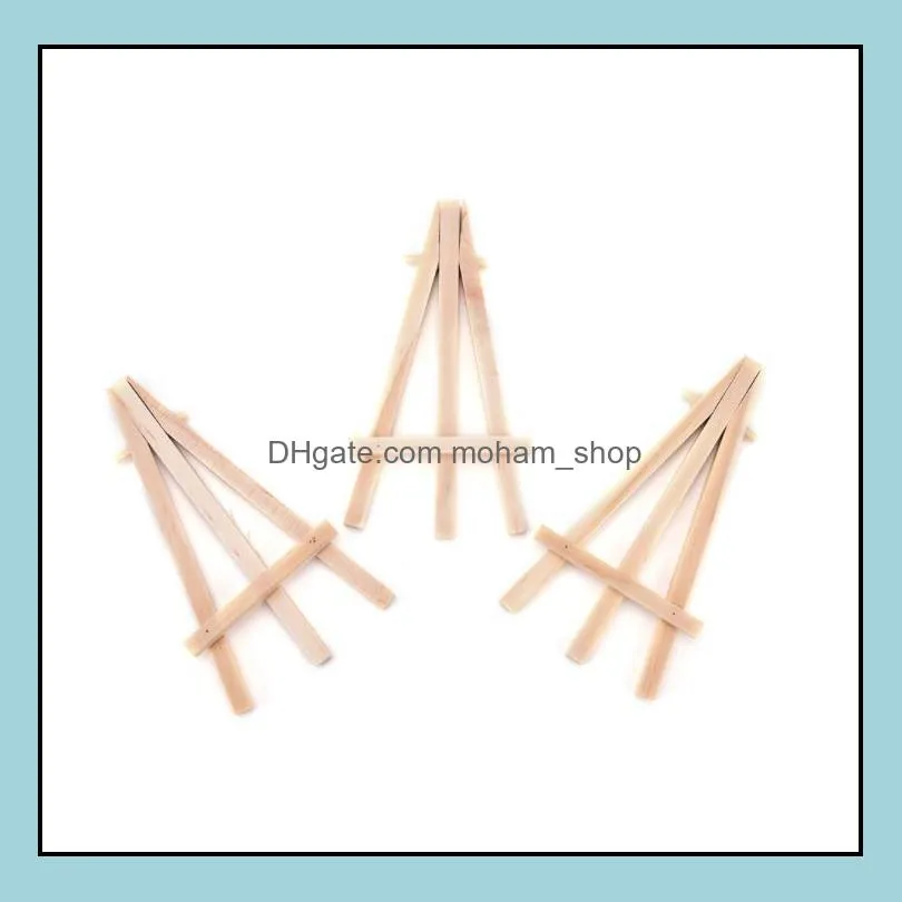 8x15cm natural wooden mini tripod easel wedding decoration painting small holder menu board accessoriy stand display holders rre12404