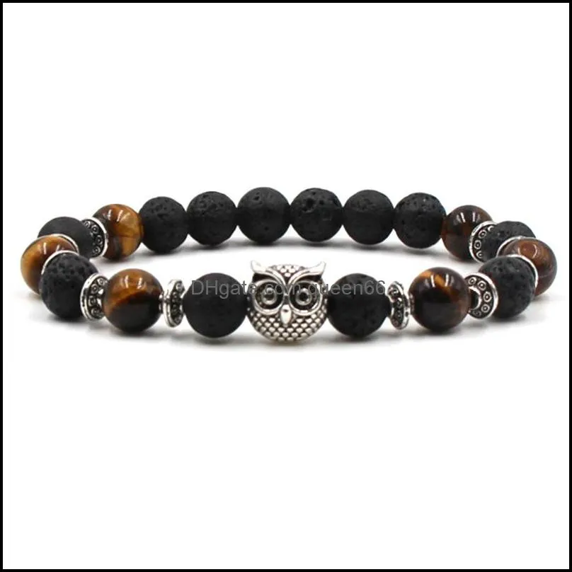 men bead bracelets lava natural stone beads strand bracelet braclet tiger eye stone lava bracelet