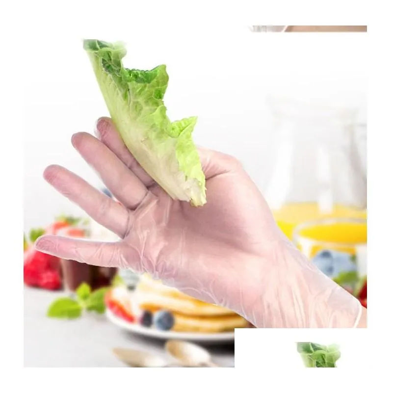 50 pairs disposable gloves pvc waterproof clear gloves for household cleaning baking oilproof transparent