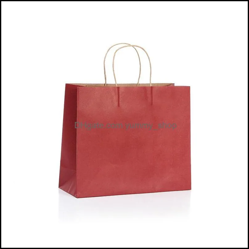 100 pcs kraft paper retail shopping merchandise party gift bags 12x4x10 with rope handles