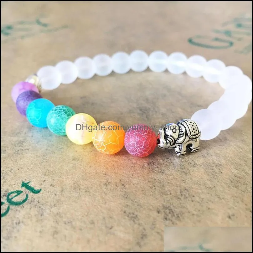 7 chakra elephant charm beaded bracelet mala bead yoga energy bracelet jewelry for men women 218 r2