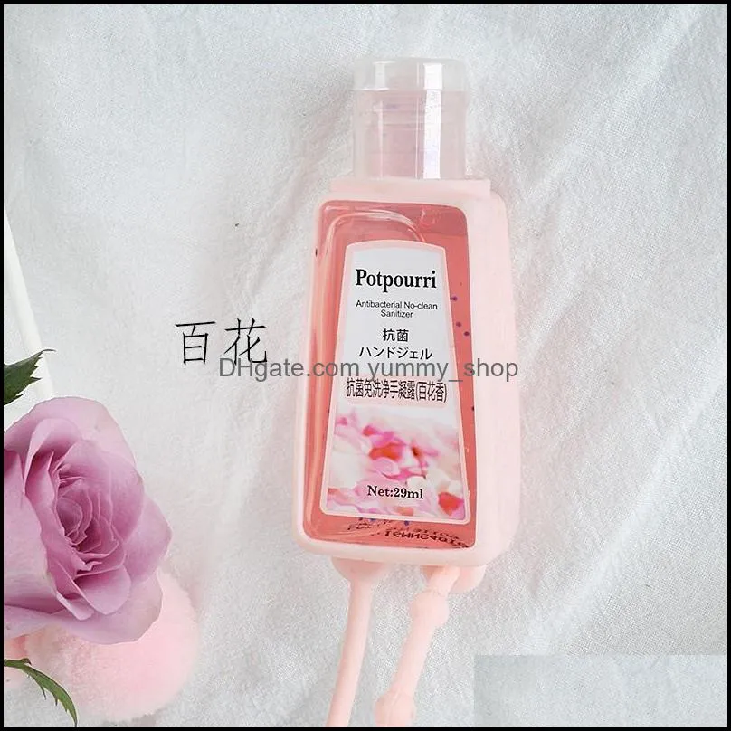 hand sanitizer bottle holder 30ml travel size portable soft silicone cover with keychain hand soap bottle bag