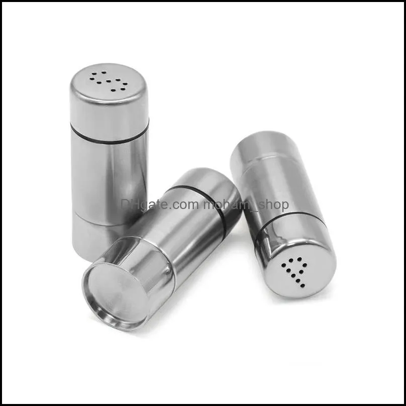 stainless steel seasonings cans salt storage container pepper shaker coffee duster kitchen utensils tins rre13627
