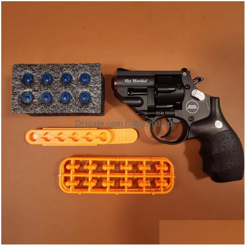 korth sky marshal 9mm revolver toy pistol handgun blaster soft bullet toy gun shooting model for adults boys birthday gifts cs