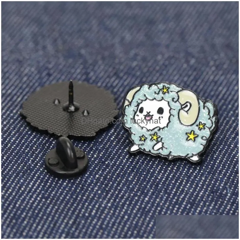 cute cartoon animal tortoise brooch pins funny alpaca sheep zinc alloy enamel brooches for children xmas gift badges bag shirt pin