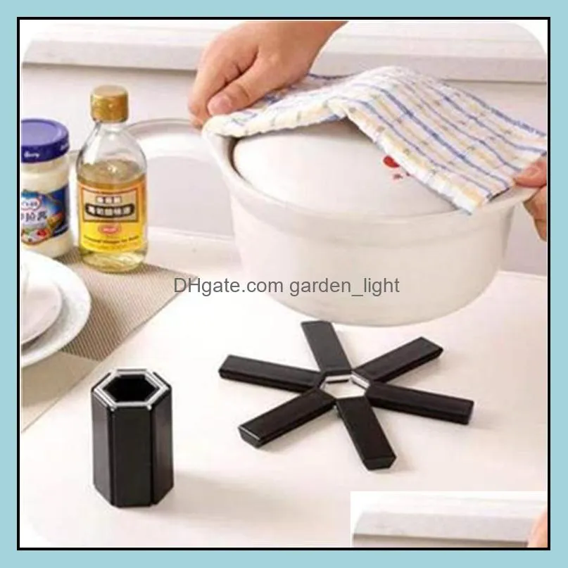 foldable heat resistant placemat dining table mat plastic insulation coaster pads for pan pot bowl holder utensilios de
