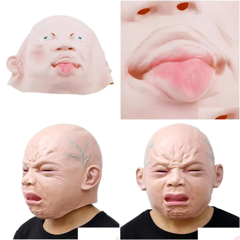 party decoration cosmask halloween cry baby mask latex crying child full head masks fancy dress costume theme parties