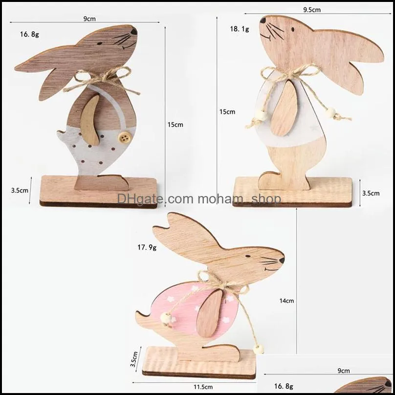  easter decorations wood easter rabbit home table decor wooden bunny ornaments happy easter party favors rrb12459