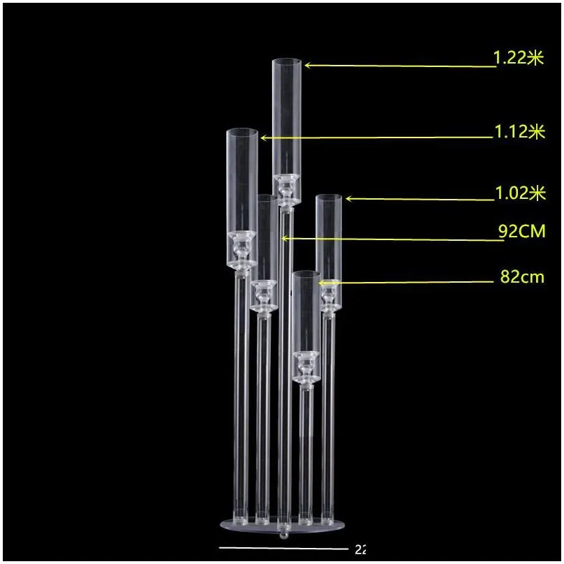 acrylic candelabra decor 3/7/8/9/10 heads arms candle holders wedding table centerpiece flower stand holder candelabrum party home decor