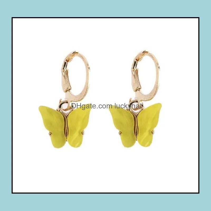 fashion earrings acrylic butterfly dangle small  sweet colorful earring epacket ship