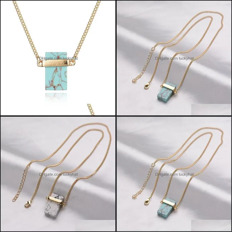 pretty pendant necklace rectangle necklaces women luxury jewelry crystal beautifully stone quartz stone necklaces