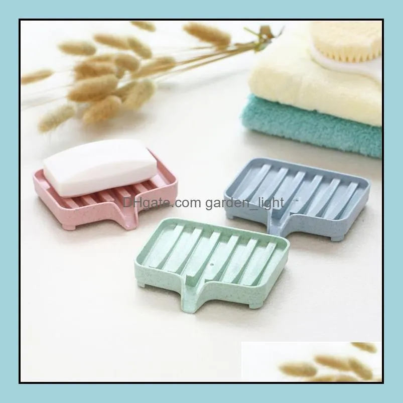 sponge holder pp wheat straw storage rack drain soap box tray soapbox shower soap tray tool soap dish plate holder