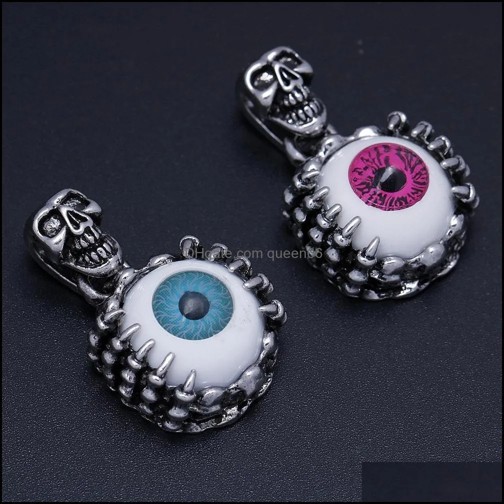 eyes pendants necklaces turkey man woman skull statement necklace bijoux gothic men elf eye pendant necklace