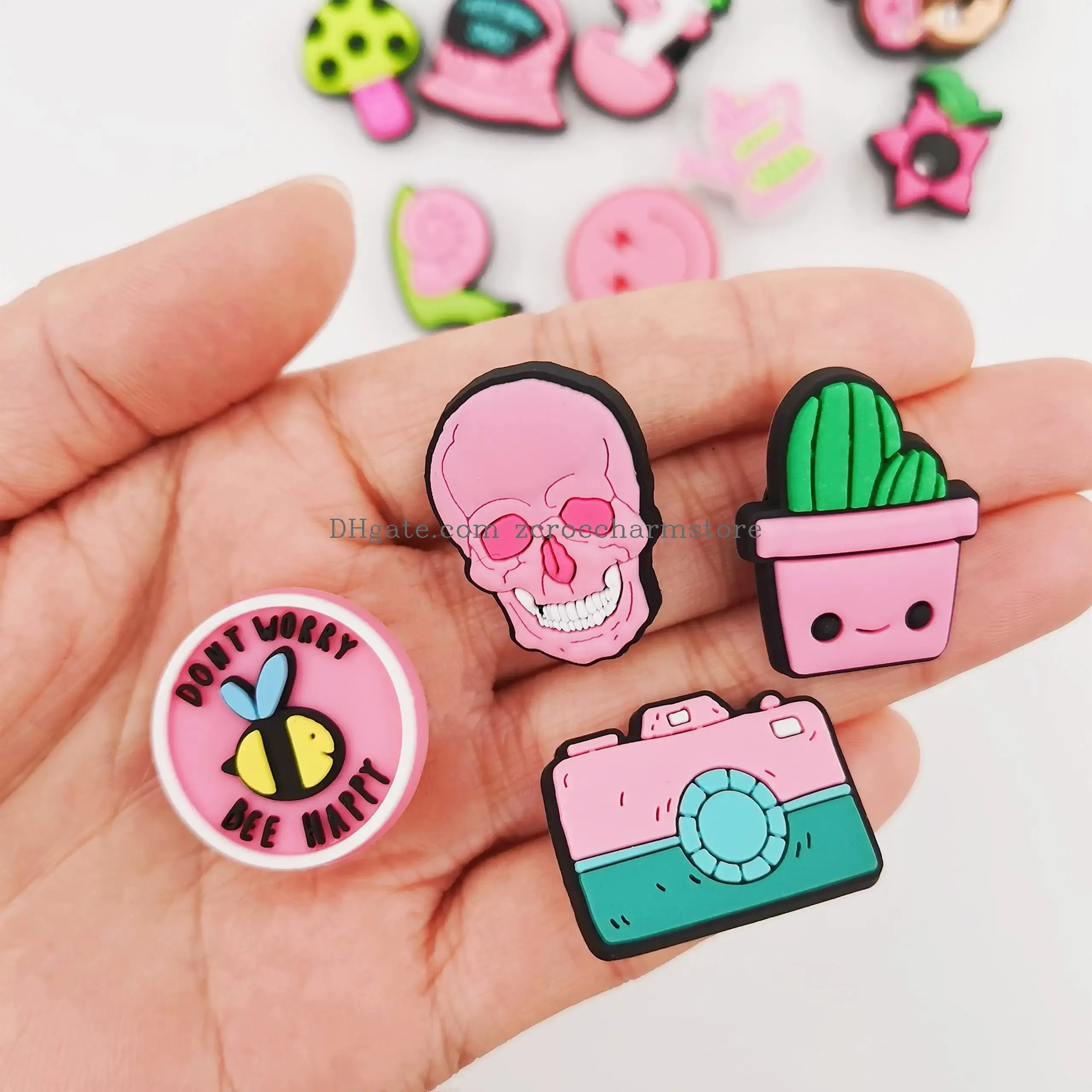 3ml kawaii animal hocus pocus shoe charms fit for croc accessories pins funny pink witch dog frog mushroom shoe decoration charms for grils boys gifts